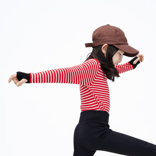 little MO&Co.美丽诺羊毛 little moco童装23冬装女童含羊绒半高领打底衫 红白条色 110/52