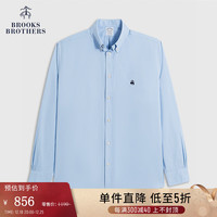 布克兄弟(BrooksBrothers)男士扣结领纯色长袖休闲衬衫 4003-蓝色 L