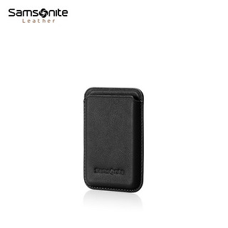 Samsonite 新秀丽 礼盒包装 2023牛皮革磁吸卡包 男女商务零钱证件包 TK6*015 黑色