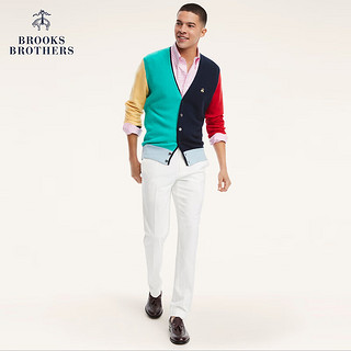 布克兄弟（BrooksBrothers）男士微弹斜纹纯色通勤休闲直筒长裤 1001-白色 32/32