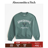 ABERCROMBIE & FITCH女装 运动休闲上衣秋冬加绒圆领卫衣 KI152-4032 纯绿 XXS (160/80A)