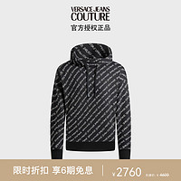 VERSACE 范思哲 Jeans Couture男装满印加绒连帽卫衣男黑色XXL