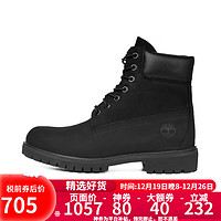 Timberland 高帮男鞋舒缓疲劳鞋靴10073W宽版 黑色BLACK NUBUCK 7.5