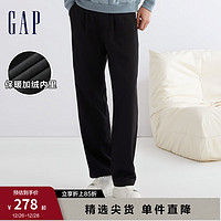 Gap 盖璞 男装冬季2023商务通勤宽松廓形休闲裤840886加绒保暖长裤 黑色 34亚洲尺码