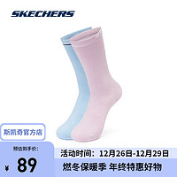 斯凯奇（Skechers）2024春季男女同款中筒袜经典百搭简约学院风L124U039 羊绒蓝/风兰紫/03XJ S 22-24cm