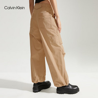 Calvin Klein Jeans24春季女士多口袋褶皱潮流工装宽松阔腿裤J222933 PF2-卡其 XS