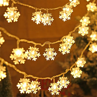 韩猫 圣诞节装饰雪花灯饰星星led灯串彩灯闪灯串灯场景布置圣诞树挂饰  10米100灯插电款