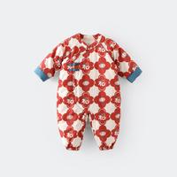 BALIPIG 巴厘小猪 棉服冬季男童保暖棉衣婴儿加厚连体衣国风女宝宝