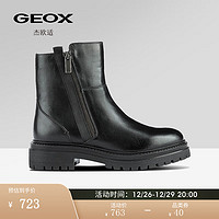 GEOX 杰欧适 秋冬女鞋时尚休闲日常舒适切尔西靴D26HRO 黑色C9999 36
