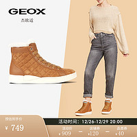 GEOX 杰欧适 女鞋2023秋冬季潮流时尚舒适休闲高帮鞋D3624A 琥珀色C6001 38