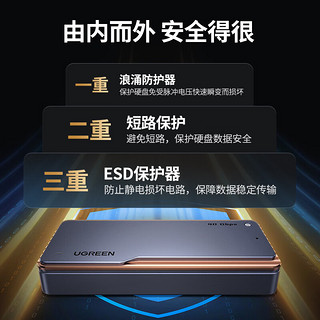 UGREEN 绿联 USB4硬盘盒40Gbps M.2 NVMe固态硬盘盒 兼容雷电3/4适用Type-C苹SSD