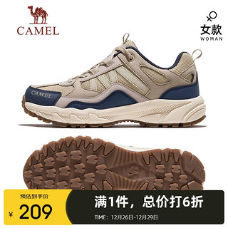 骆驼（CAMEL）户外休闲鞋越野跑运动鞋耐磨缓震专业徒步鞋女FB2223a6784卡其/蓝