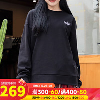 彪马(PUMA)女装2024春季自新款营运动服跑步健身训练刺绣logo休闲套头衫卫衣 678444-