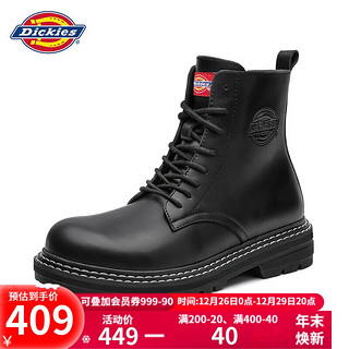 Dickies 帝客 马丁靴男靴子男拉链系带男靴工装靴 黑色 42