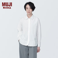 無印良品 MUJI 無印良品 水洗 平纹 衬衫领 长袖衬衫 女士衬衣外套 BC2JEC4S 白色 M(160/84A)