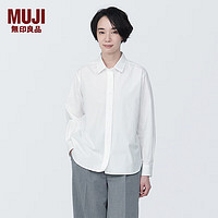 无印良品 MUJI 水洗 平纹 衬衫领 长袖衬衫 女士衬衣外套 BC2JEC4S 白色 M(160/84A)