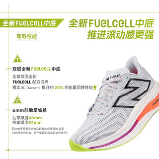 NEW BALANCE 男鞋女鞋SC Trainer v2马拉松全掌碳板跑鞋 浅灰蓝 男款 MRCXLG3 标准鞋楦D 40(男码脚长25cm)