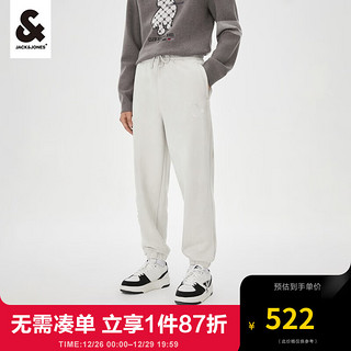 杰克·琼斯（JACK&JONES）冬季男士长裤百搭帅气时尚简约纯色字母束脚卫裤22341D076 C42岩灰色 175/80A/MR