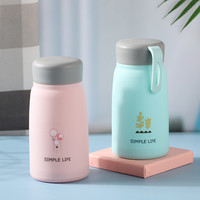 熊潘黛 可爱小Q玻璃水杯 360ml便携随手玻璃杯韩版可爱水杯创意杯 1个-色