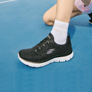 SKECHERS 斯凯奇 季女鞋运动鞋蕾丝休闲鞋女士一脚蹬