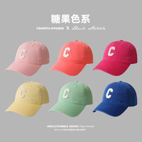 胡茬叔叔帽子好版型男女同款韩版C字百搭软顶棒球帽鸭舌帽潮