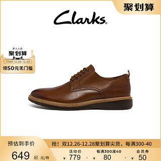 Clarks 其乐 男鞋低帮商务休闲皮鞋春夏季男士英伦风时尚皮鞋 深棕褐色 261685787 41