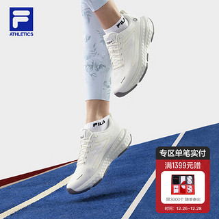 FILA 斐乐 女鞋ENERGY 2路跑鞋2024春季跃动2跑步鞋运动鞋 雪白-SW 39