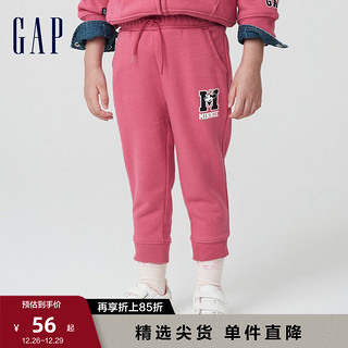 Gap 盖璞 女幼童印花抓绒卫裤