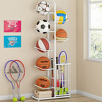 索尔诺 球类收纳架家用室内学校足排球篮球架托多层摆放置物架儿童收纳筐