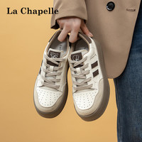 La Chapelle拉夏贝尔女鞋厚底德训鞋女复古美式小众休闲百搭运小白鞋子女 棕色 40