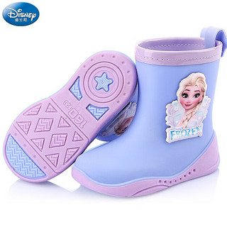 Disney 迪士尼 儿童雨鞋女童小学生防滑中筒小孩水鞋宝宝雨靴 222402紫色 180mm
