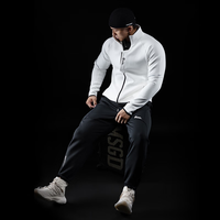 Monster Guardians运动外套男 双面空气层厚实保暖立体小高领黑白双色外套 白色 White XXL