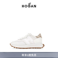 HOGAN女鞋早春H641系列时尚休闲复古简约增高厚底鞋运动鞋 白 34