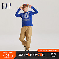 Gap 盖璞 男童秋季2023洋气纯棉运动长袖T恤797412儿童装休闲上衣