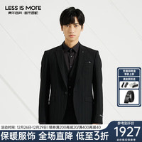 利郎轻时尚男装【跳色条纹】23西服套装男商务西装三件套Q3QXF22 黑色 195