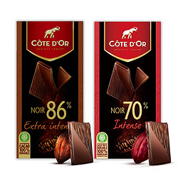 COTE D'OR 克特多金象 进口86%100g×4可可黑巧克力