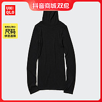 UNIQLO 优衣库 女装 HEATTECH罗纹两翻领T恤(长袖高领保暖内衣) 453267