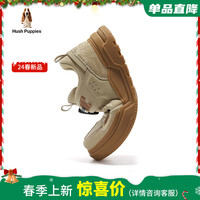 暇步士 童鞋男童板鞋儿童运动鞋棕色软底中大童旋转扣防滑休闲鞋子