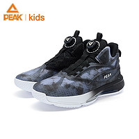 匹克童鞋态极篮球鞋款儿童篮球鞋旋转按钮实战球鞋荧光运动鞋 黑色 32