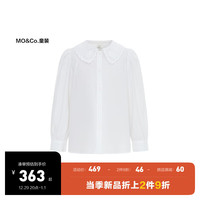 little MO&Co.little moco童装23冬装女童镂空领纯棉白衬衫衬衣KBC4SHT003 本白色 150/68