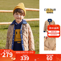 Levi's李维斯童装男童短款羽绒服儿童翻领外套 棕褐色 160/76