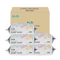 88VIP：KUB 可优比 婴儿手口专用湿巾新生儿宝宝小鲸鱼带盖湿巾纸80抽*5包