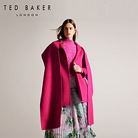 Ted Baker 冬女士羊毛大衣一片式廓形连体围巾领毛呢大衣272709 亮粉色 0