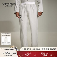 卡尔文·克莱恩 Calvin Klein 内衣男女新年刺绣法兰绒睡衣睡裤随心选 NM2577-6XU-珍珠灰-男款下装 S