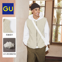 GU 极优 男装HEAT PADDED菱形格背心空气棉服马甲内搭348781