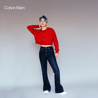 Calvin Klein【明星同款龙年系列】Jeans24春女本命年高腰微喇牛仔裤J222859 1BJ-牛仔深蓝 26