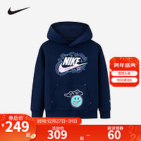 NIKE  耐克童装男女童连帽卫衣秋舒适儿童童趣涂鸦上衣 靛蓝色 110/52(4T)