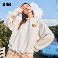 森马 Semir卫衣女连帽摇粒绒抗静电2022冬斜挎包oversize魔术贴上衣