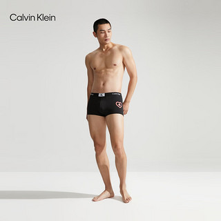 卡尔文·克莱恩 Calvin Klein 内衣男士霓虹爱心印花低腰防夹臀内裤NB3718 UB1-太空黑 L