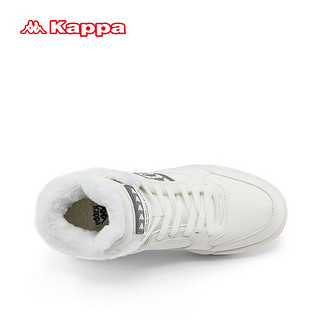KAPPA卡帕男鞋棉鞋男2023鞋子男款东北雪地靴子男士高帮板鞋女 白色 35